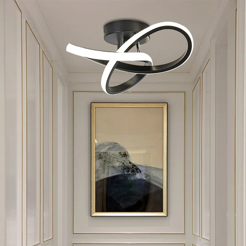 

LED Ceiling Lamp Corridor Balcony Black white Indoor chandelier Ceiling Light for Bedroom Living Room Aisle lighting Decoration