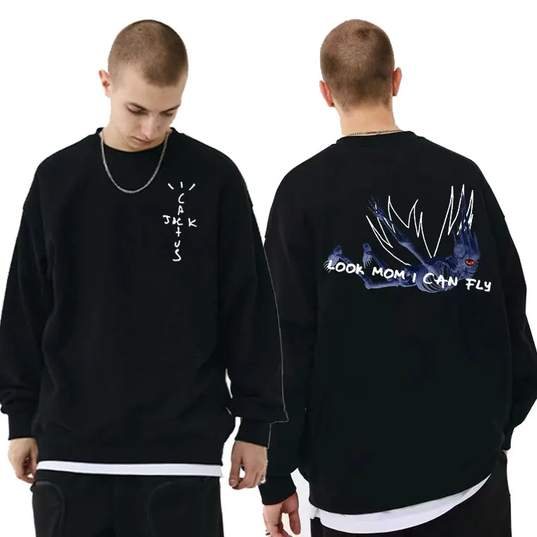 

Cactus Jack Pullover Regular Men Women Hip Hop Pullovers Tops Mens Travis Scott Look Mom I Can Fly Double Sided Print Sweatshirt