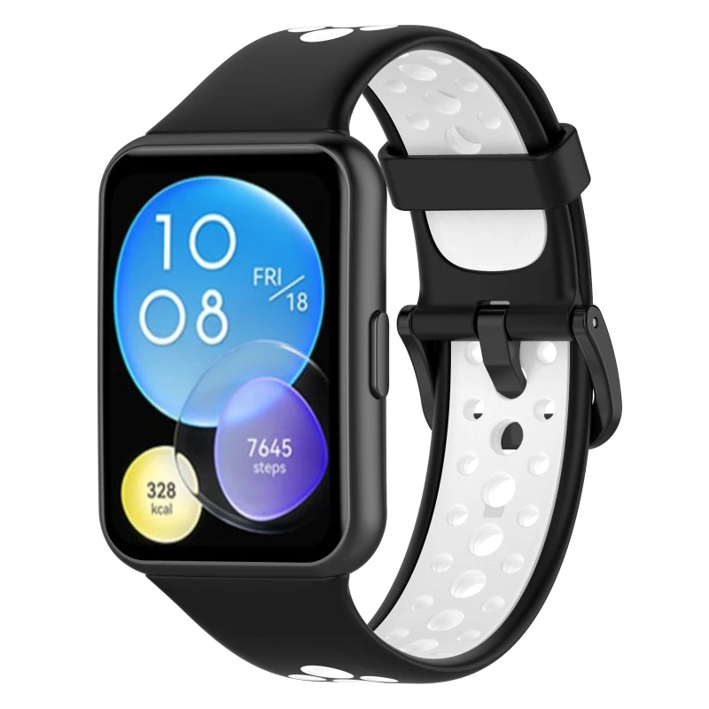 

Двухцветный силиконовый ремешок, совместимый с Huaweiwatch Fit 2, водонепроницаемый браслет для часов, модный ремешок, спортивный браслет