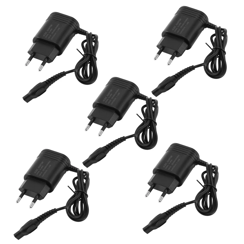 

5X Shaver For EU　Wall Plug Ac Power Adapter Charger For Electric Shaver Adapter Hq8505/6070/6075/6090 (EU　Plug)