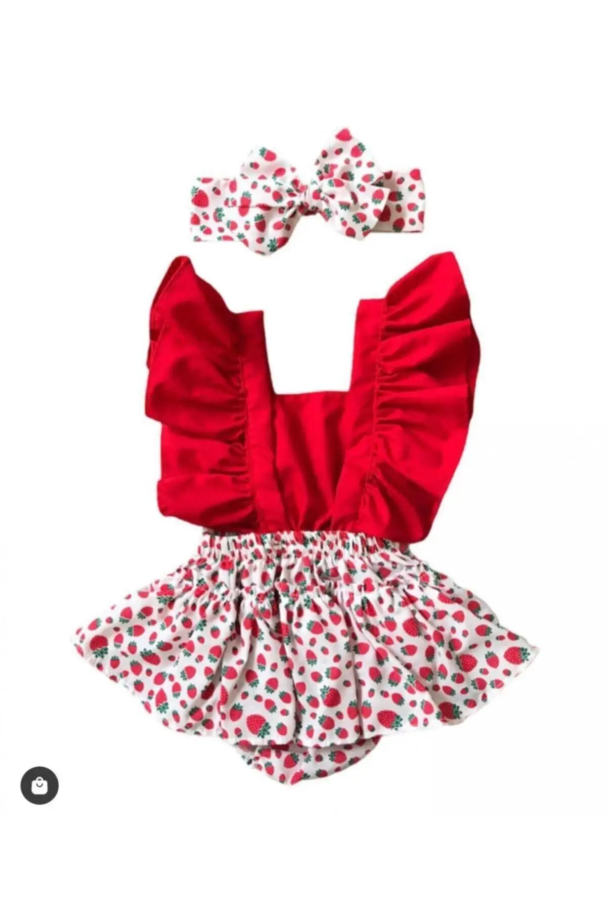

Strawberry Pattern Salopet Baby Girl Red Gown Dress Clothing