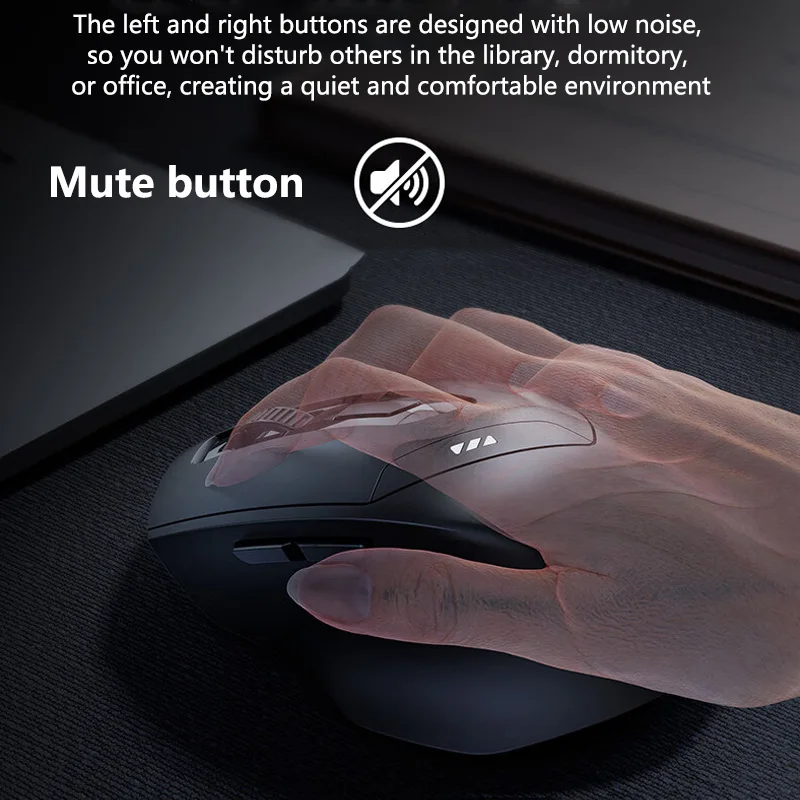 Беспроводная мышь Inphic DR01 Bluetooth, эргономичный дизайн, бесшумная перезаряжаемая мышь для домашнего офиса, ноутбука, настольного компьютера и планшета (art.: 3920ccca6212a) - 3920ccca6212a