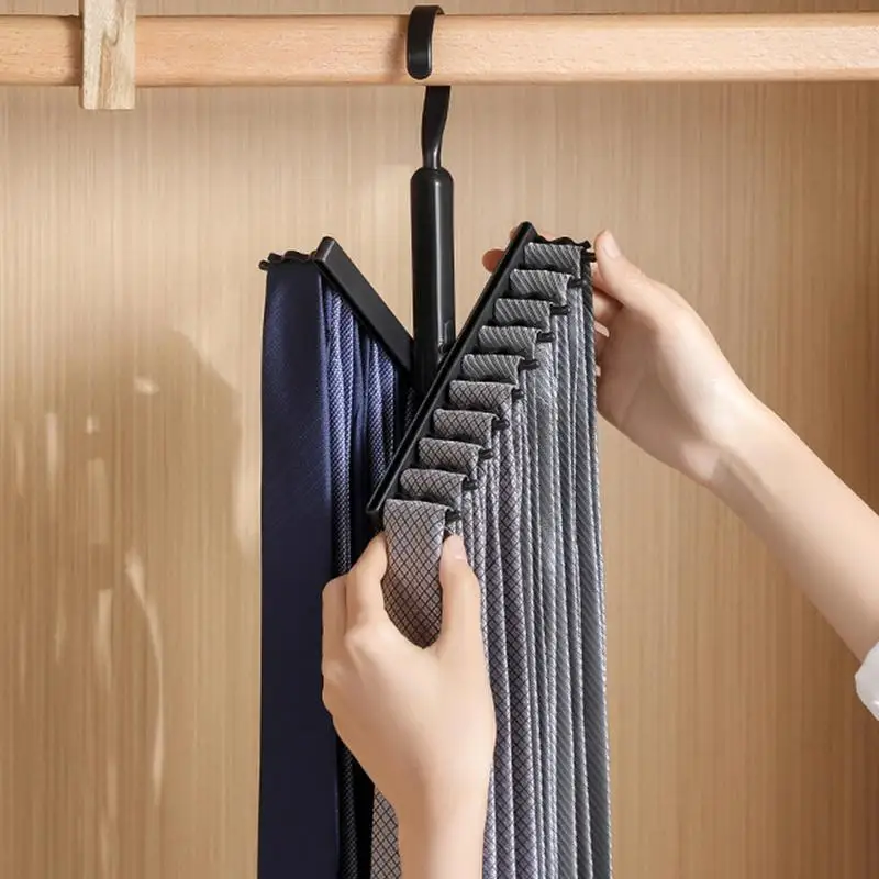 

Tie Hanger 360 Degree Rotatable Rack Silk Scarf Shawl Belt Adjustable Hanging Non Slip Holder Closet Cabinet Laundry Room tool