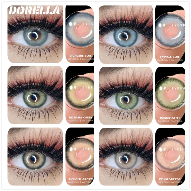 

DORELLA 2pcs Color Lens WILDCAT Color Contact Lenses Beautiful Pupil Makeup Contact Lens Yearly Use Cosmetic Beauty Eye Lenses