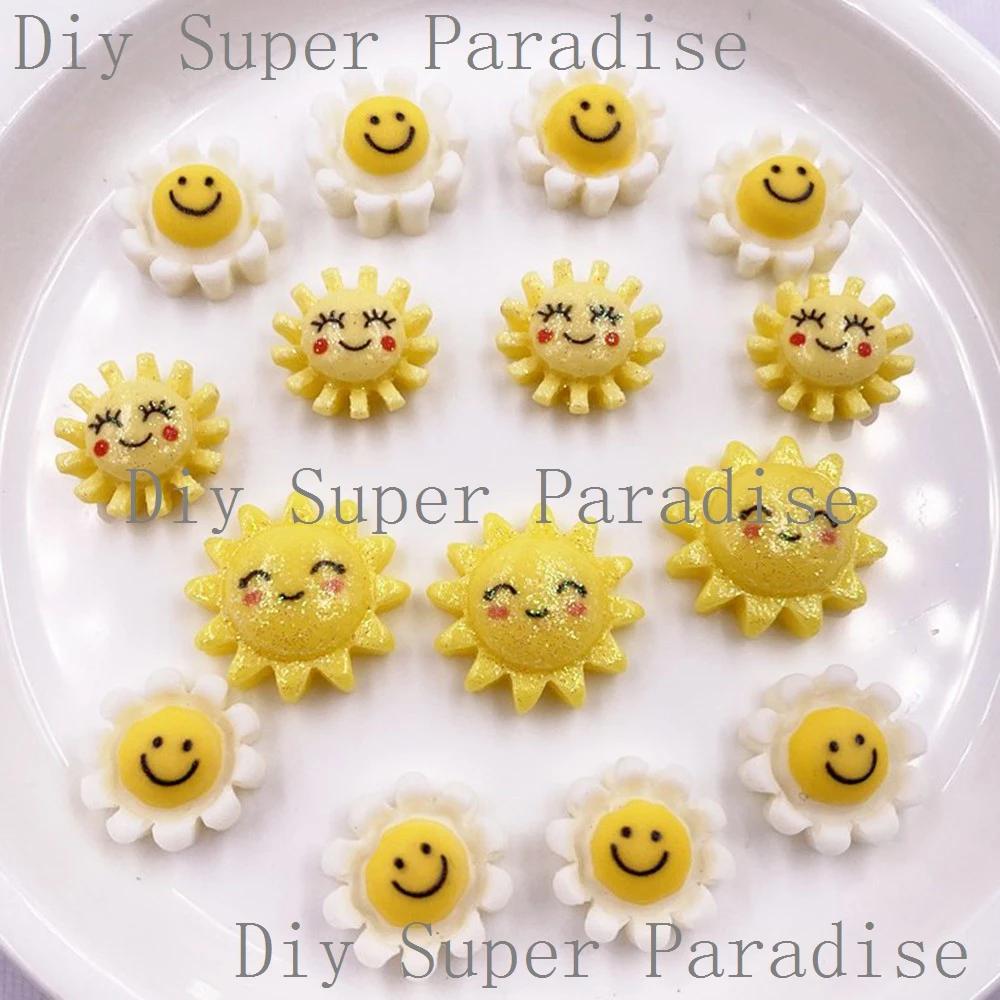 

Кавайные смоляные блестящие красочные улыбки, фигурки подсолнечника, кабошон с плоской задней частью, камень, сделай сам, скрапбукинг, декор, ювелирные изделия, аксессуары для рукоделия
