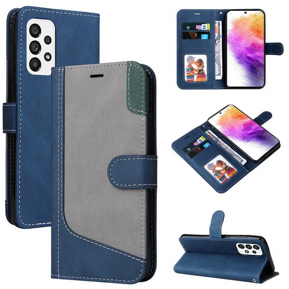 

M53 M33 5G 2022 Splice Flip Case for Samsung Galaxy M53 Luxury Leather Texture Wallet Case for Galaxy M13 M23 M 33 M53 Cover