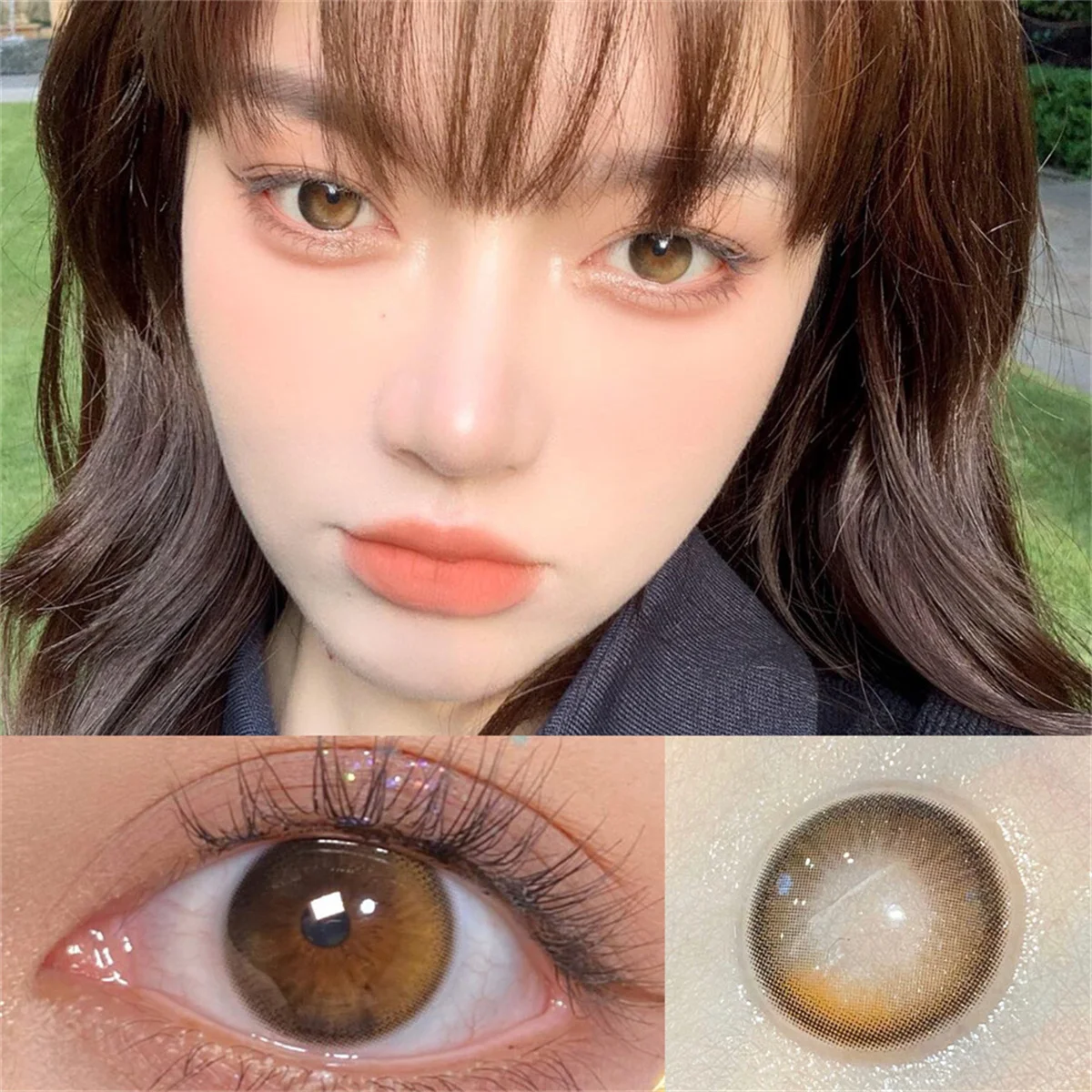 Monday Brown Myopia Prescription Soft Colored Contacts Lenses For Eyes Small Beauty Pupil Make Up Natural Yearly