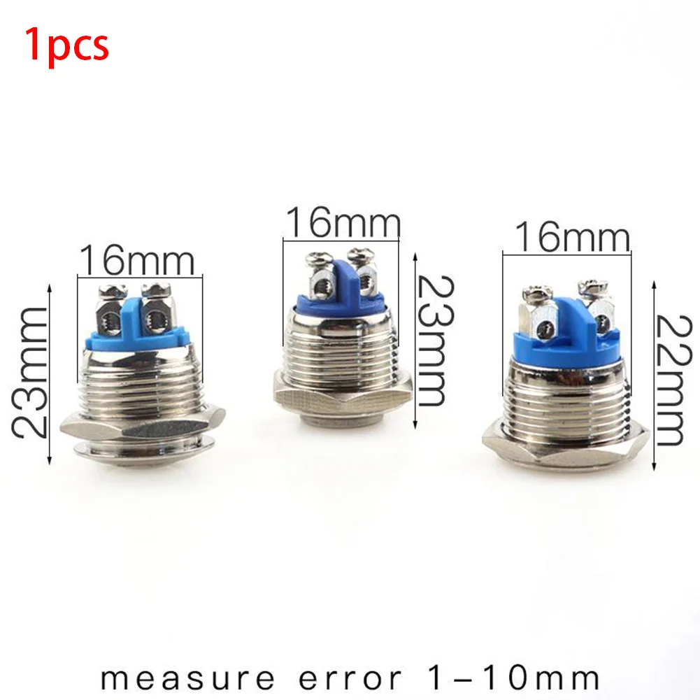 1pcs 16mm 1NO Self Recovery Metal Doorbell Bell Horn Power Push Button Switch Screw Car Engine PC Reset 3 Styles
