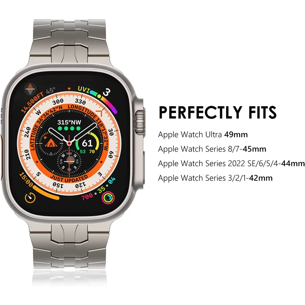 Stainless Steel Link Strap for Apple Watch Band Ultra 49mm 7 8 45mm 6 5 4 SE 44mm Man Bracelet for iWatch 3 2 42mm 41mm 40mm