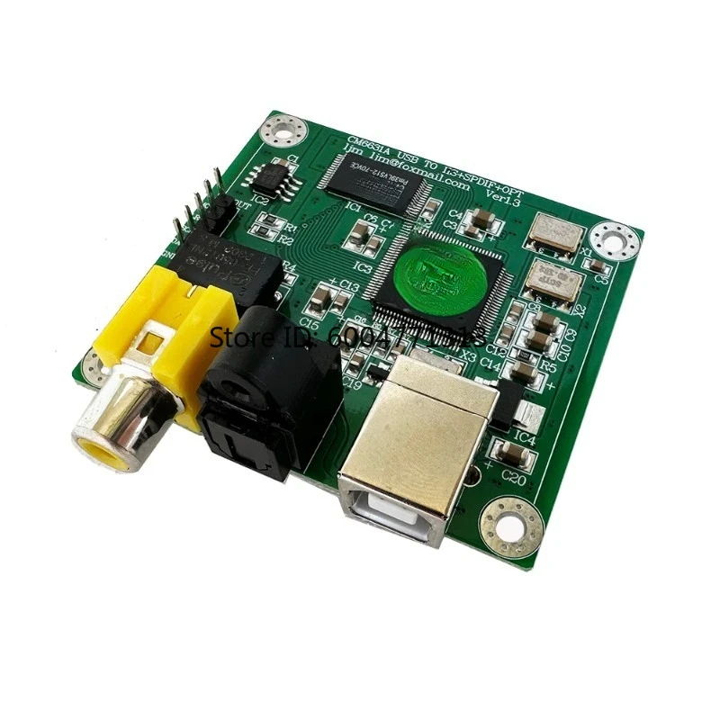 Фото CM6631A USB-конвертер аудиосигнала в SPDIF с коаксиальным и оптическим выходом, 32-битный, 384K, адаптер с высокой частотой дискретизации №3