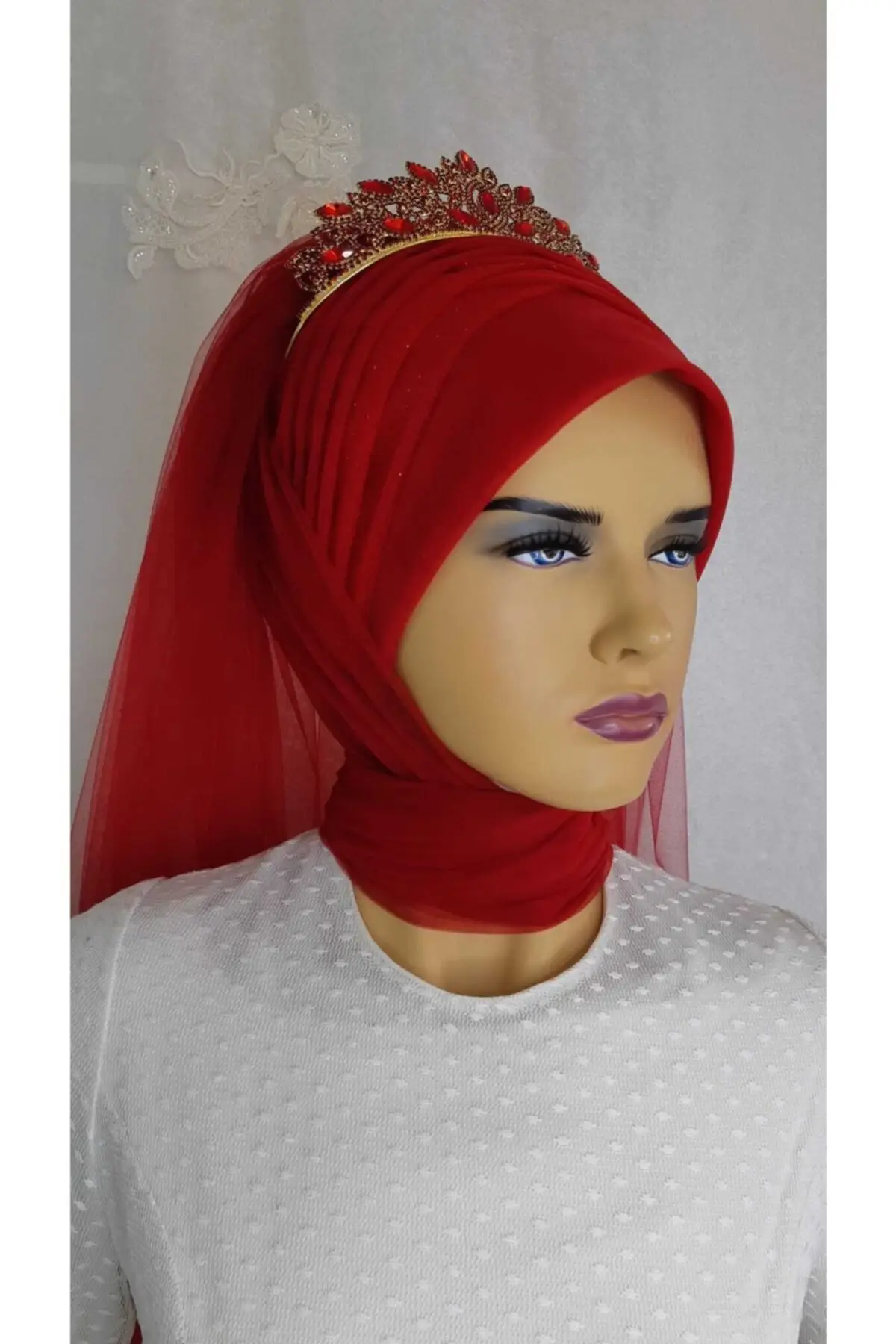 

Bridal Accessories Ready Made Veil 'Turban Wedding Handmade For Bride And Bridesmaids