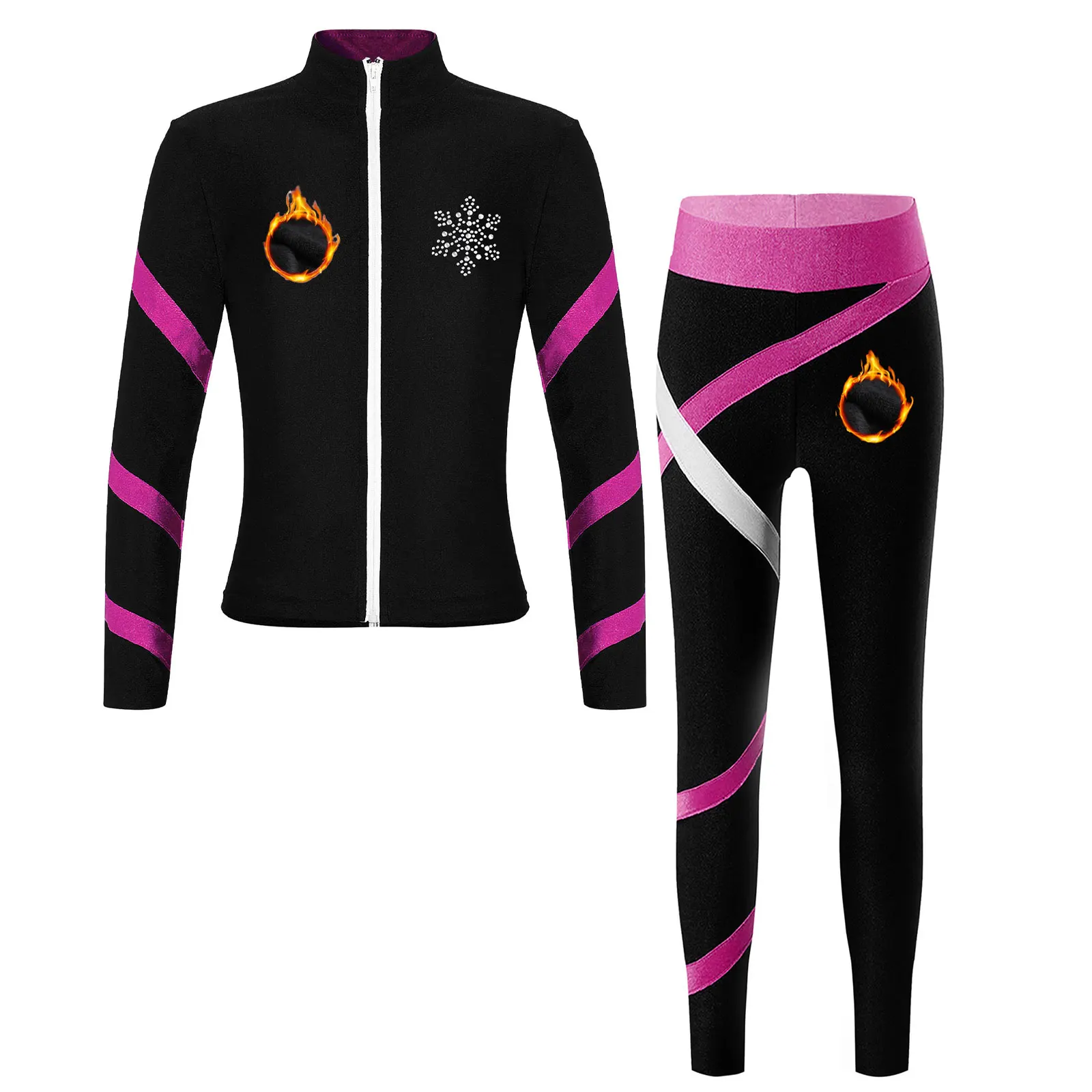 Детский спортивный костюм для девочек флисовая куртка с воротником-стойкой и