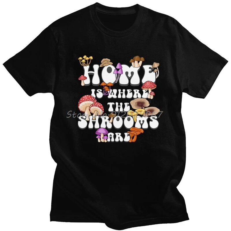Футболка мужская с принтом волшебных грибов галлюциногенная из чистого хлопка