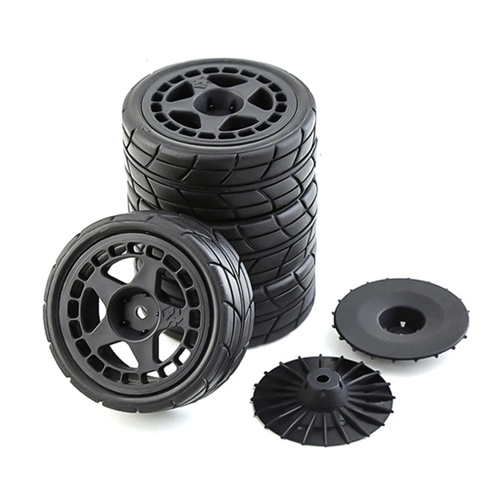 

4PCS 12mm Hex 65mm Rubber Tire Wheel Tyres for Tamiya XV-01 TT-01 TT-02 LC Racing PTG-2 HPI WR8 HSP 1/10 RC Car,3