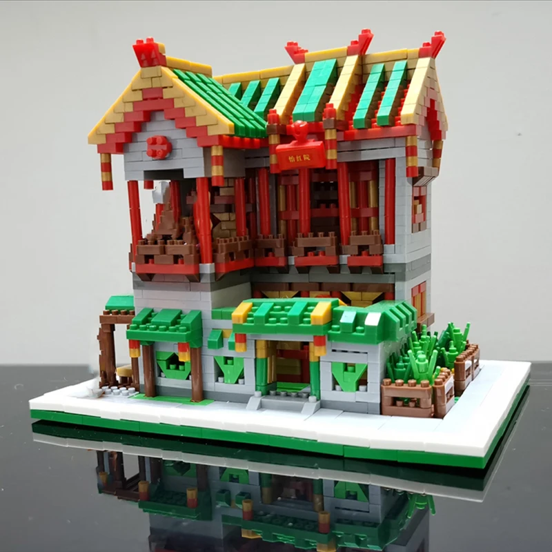 

Toy for Children Yihong Garden Brothel Store China Architecture 3D Model DIY Mini Diamond Blocks Bricks Building