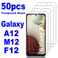 50pcs 9h tempered glass for samsung galaxy a12 m12 a12 nacho f12 screen protector glass film