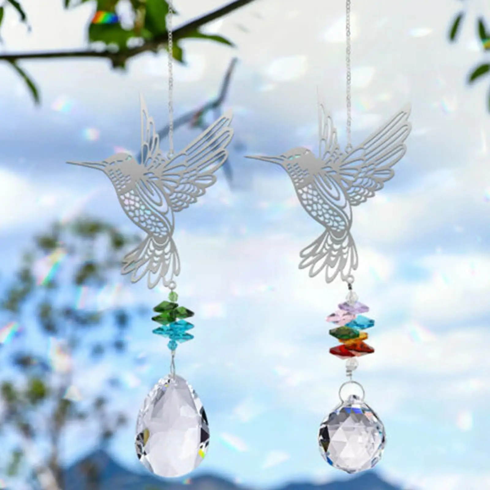 

Кристаллы Колибри, колокольчики ветра, подвесное дерево, Ловец Солнца, подвесные Подвески, призмы, колокольчики, кристалл ветра, радуга, создание Hummingb G9P0