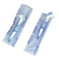 q1qd denture brush non slip handle dual head false teeth toothbrush denture supplies multi layered denture cleaning brush