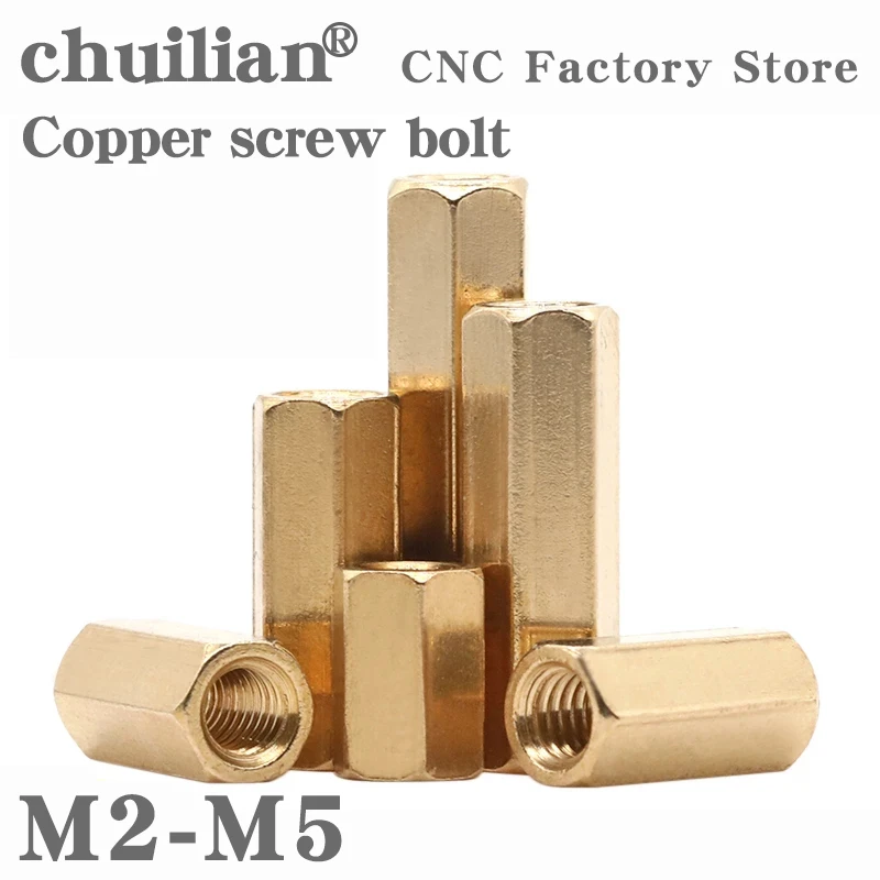 

10pcs/lot Hex Female to Female M2 M2.5 M3 M4 M5 brass standoff spacer Hexagonal Stud Spacer Hollow Pillars Screw