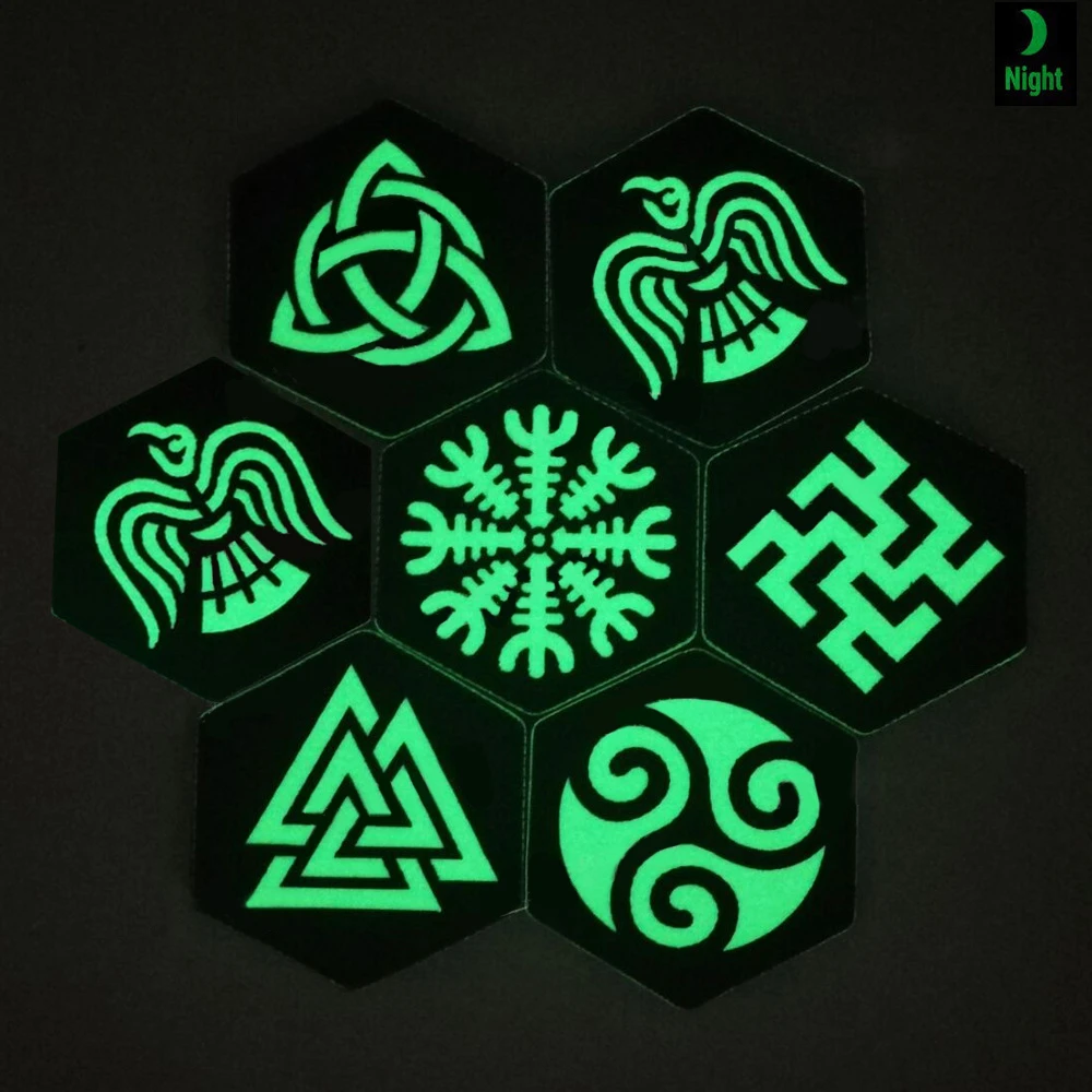 

Tactical Patches on Clothes Luminous Chapter Stickers Viking Compass Morale Badges Hook and Loop Military Acessories Appliques