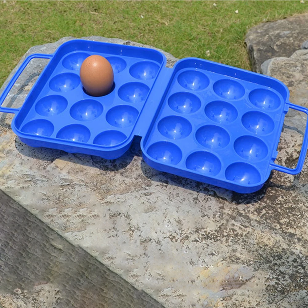 

12 Grid Storage Egg Box Camping Practical ABS Plastic Bule/Orange/Green