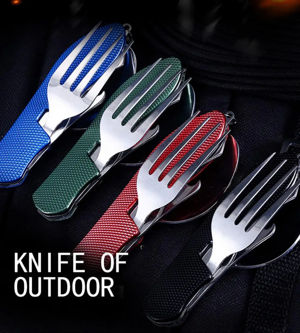 Набор складных столовых ложки ножа вилки открывалки для бутылок из нержавеющей