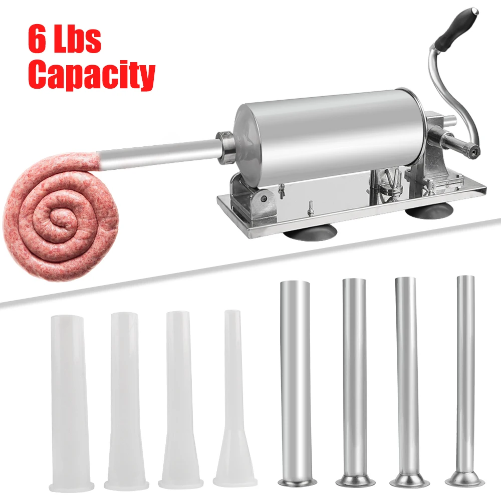 

Sausage Maker Syringe Set 6 LBS/3 KG With Suction Cup Manual Sausage Meat Stuffer Sausage Filling Machine Stainless Steel