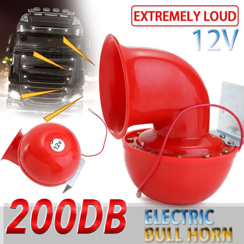 

200DB 12V Car Horn Super Loud Sound Electric Bull Air Horn Snail Motorcycle Horn Auto Truck Horn Taxi Ship Horn Police Siren New