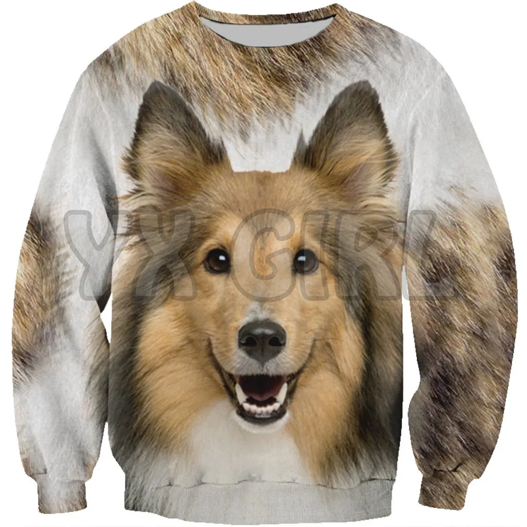 

New Funny Dog Sweatshirt Shetland_Sheepdog 3d Printed Sweatshirts Men For Women Pullovers Unisex Tops