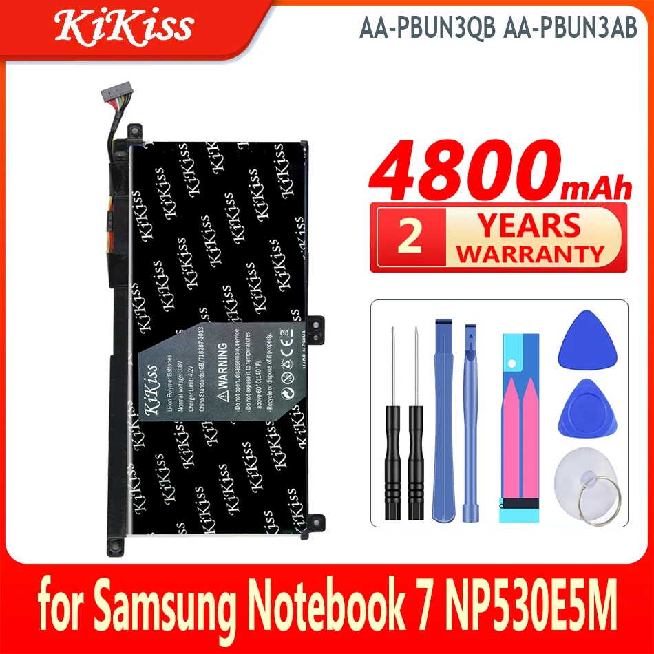 

KiKiss Li-ion Battery AA-PBUN3QB AA-PBUN3AB 4800mAh for Samsung Notebook 7 Notebook7 NP530E5M NP800G5M NP740U5L Bateria