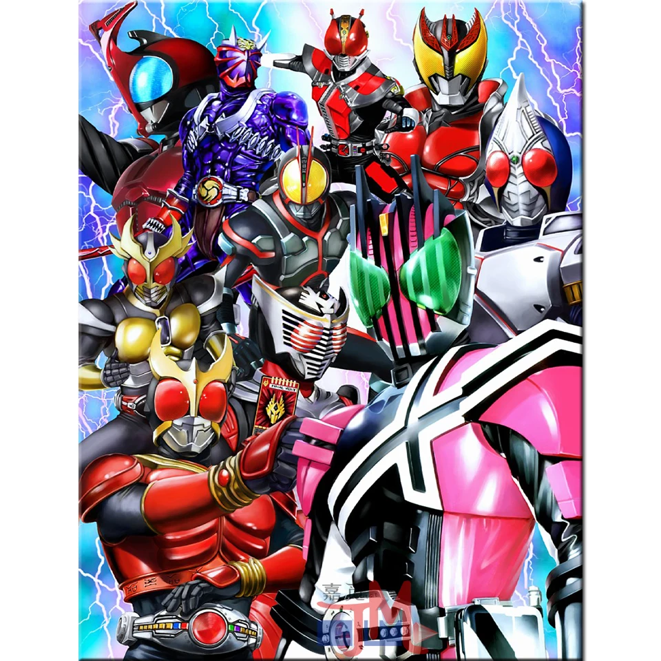 

Bandai Anime Character Collection 5d Diy Diamond Painting Kamen Rider Full Square Round Diamond Mosaic Cross Stitch Handmade Kit
