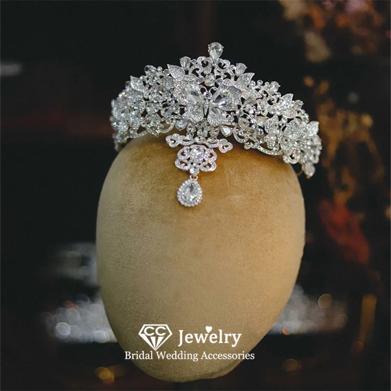 

CC Crystal Tiaras Women Hair Accessories Wedding Hairwear Bridal Dress Engagement Headbands High Quality Shining Diadems AN358