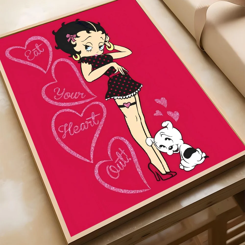 B-Betty-Cute-Boop Anime Good Quality Prints And Posters Waterproof Paper Sticker Coffee House Bar Wall Stickers