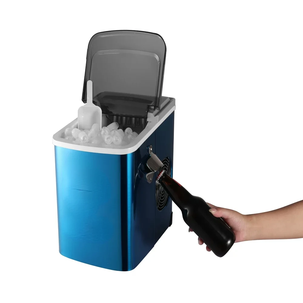 

Lbs. Stainless Steel Ice Maker, In Bottle Opener, Blue, ICE147-Pep