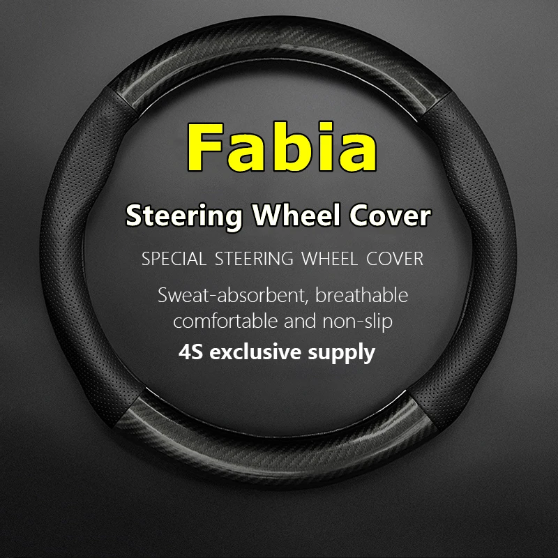 

Fiber Leather For Skoda Fabia Steering Wheel Cover Leather Carbon 1.4 1.6 2008 2009 2011 2012 Monte Carlo 2014 2015 2016 2017