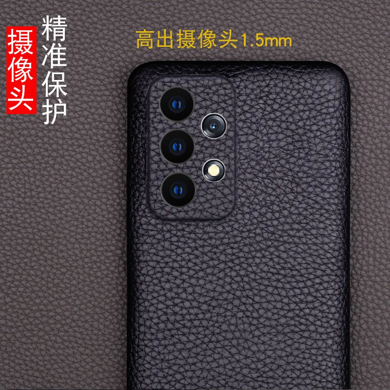 Hot Sales New Wholesale Retail Full Grain Cow Skin Leather Cover Cases For Samsung Galaxy A73 A53 Genuine Cowhide Case