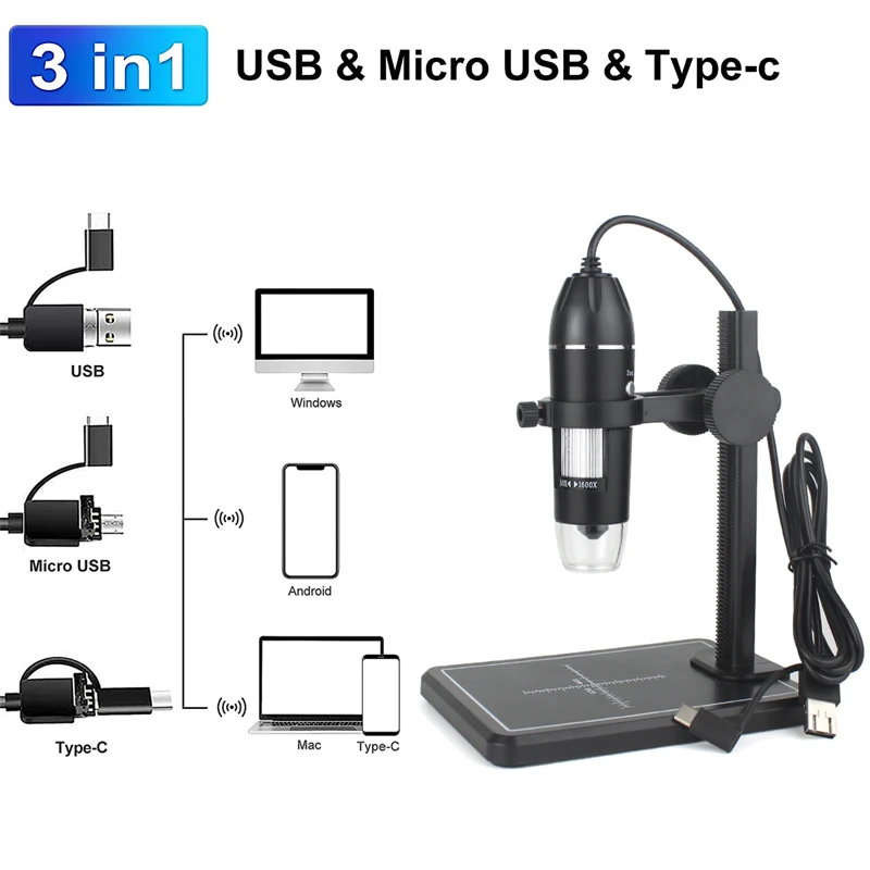 Микроскоп 1600X Wi-Fi портативный цифровой микроскоп USB интерфейс Электронные