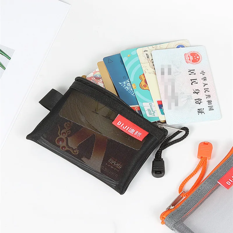 Mini Mesh Coin Bags Money Earphone Data Line Storage Bags Bus ID Credit Card Holder Zipper Pouch Traveling Portable Small Bags