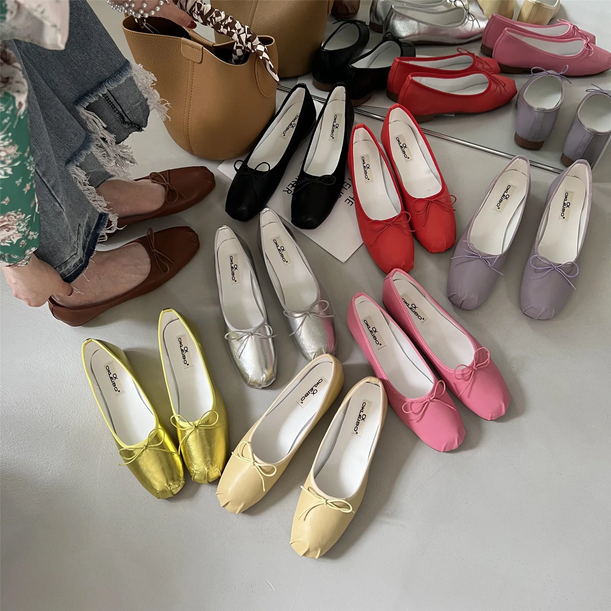 

Женские туфли без застежки TINGHON, сандалии на плоской подошве, топ-сайдеры, балетки с закрытым круглым носком, роскошные лоферы