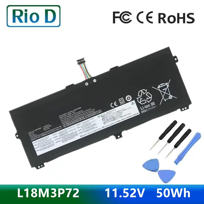 Фото Аккумулятор для ноутбука Lenovo X13 ThinkPad X390 X395 Yoga Gen 1 SB10W13927 SB10K97659 11.52V 50Wh L18L3P72 L18M3P72 №1