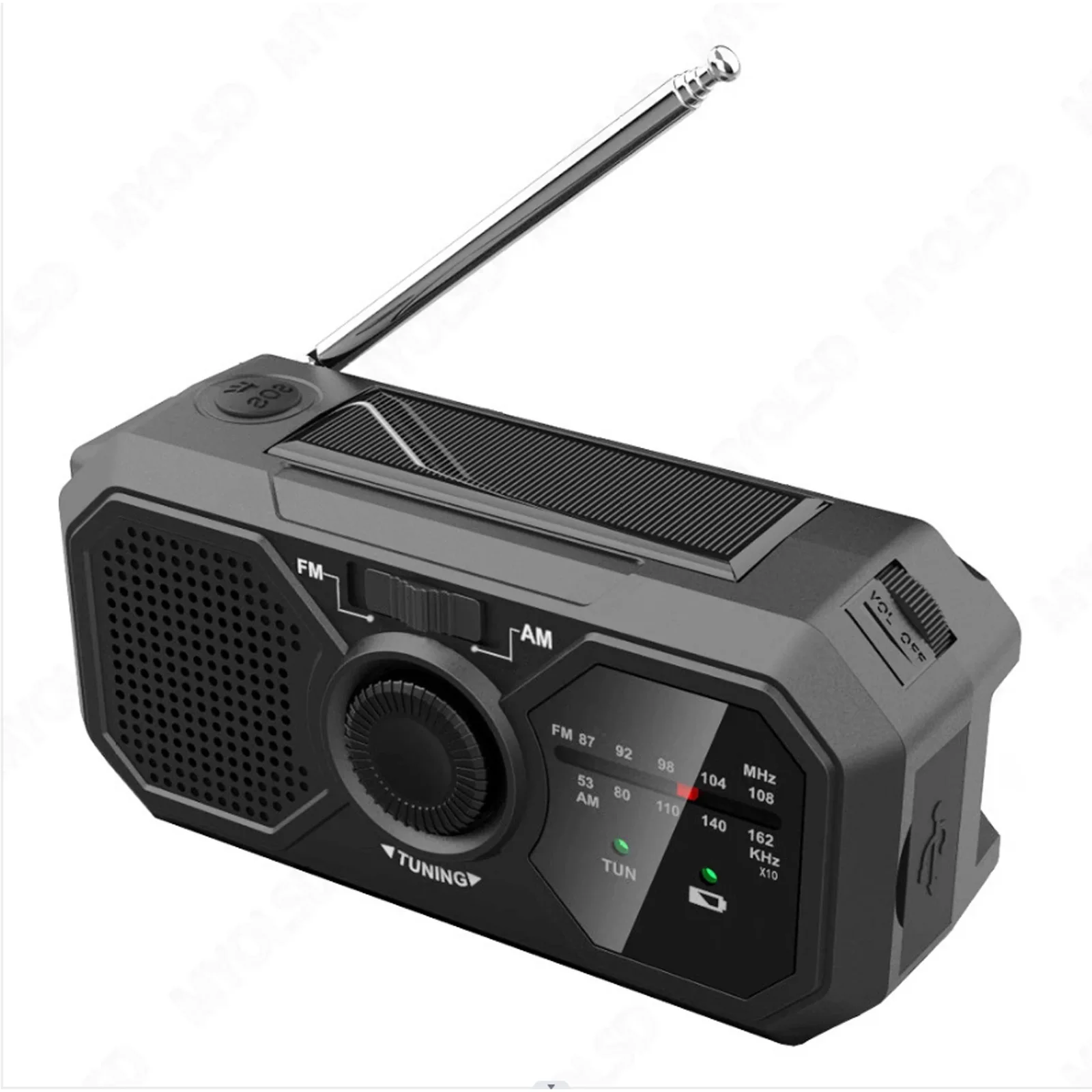 

Портативный AM FM-радиоприемник на солнечной батарее, светодиодный фонарик, многофункциональное радио 2000 мАч, Аварийная сигнализация, FM-прие...