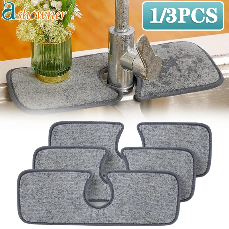 

Faucet Absorbent Mat Sink Splash Guard Microfiber Microfiber Faucet Splash Catcher Water Drying Pads For Kitchen Bathroom