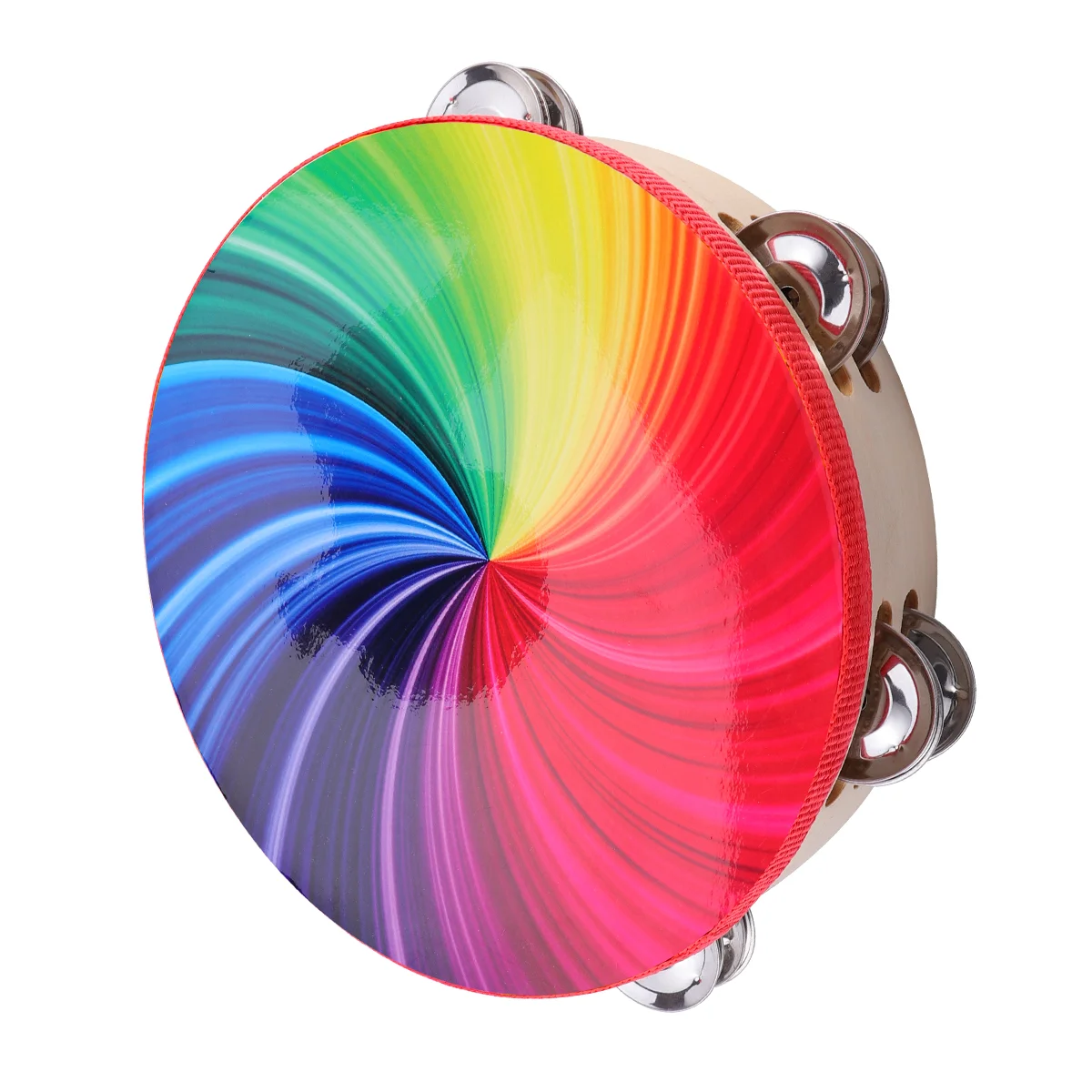 

8 Inch Adult Double Row Tambourine Beating Drum for Performance