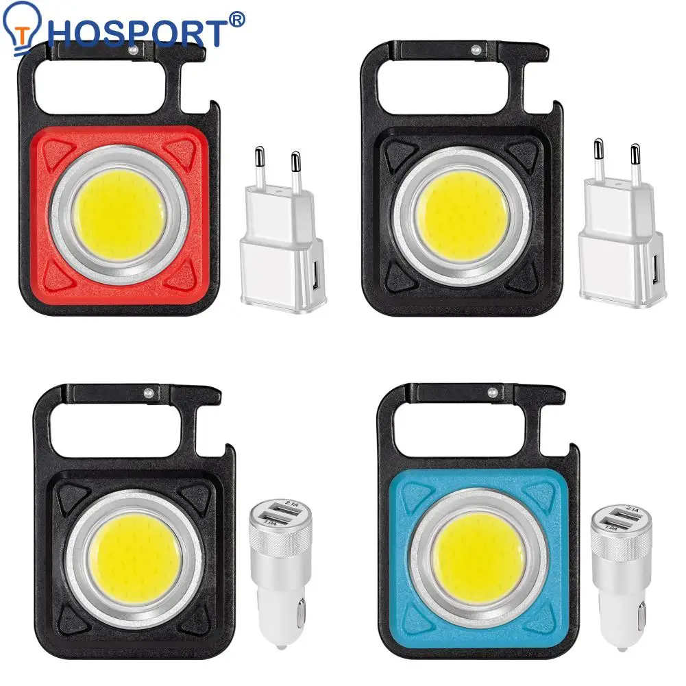 

Mini LED Pocket Keychains Flashlight USB Rechargeable Light Torch with Charger Adapter Outdoor Cycling Camping Work Lights