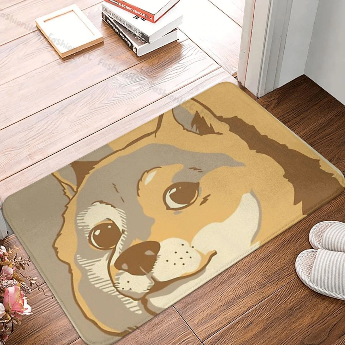 

Dogecoin Bitcoin Bath Non-Slip Carpet Wow Flannel Mat Entrance Door Doormat Home Decor Rug