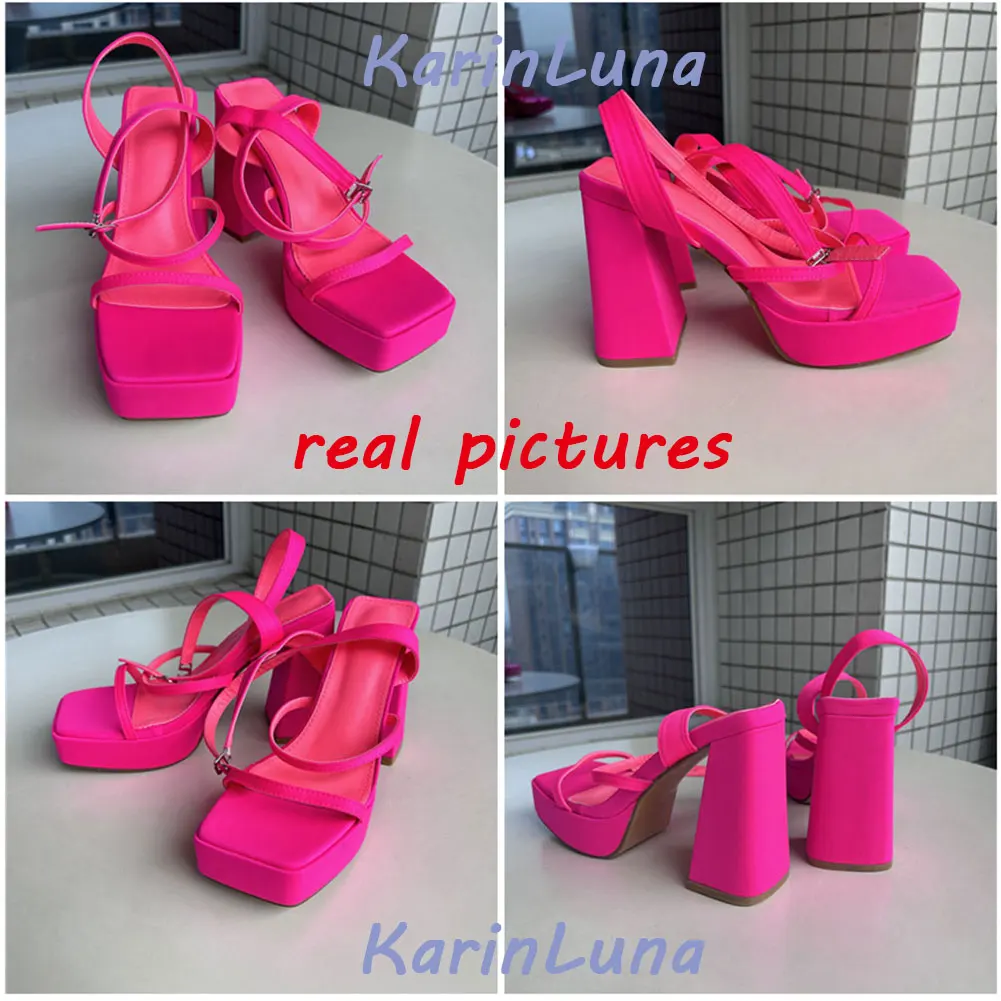 KarinLuna Platform High Heels Women Sandals 2023 Brand New Spring Summer Fashion Office Lady Women Shoes Sandals Walking Comfy