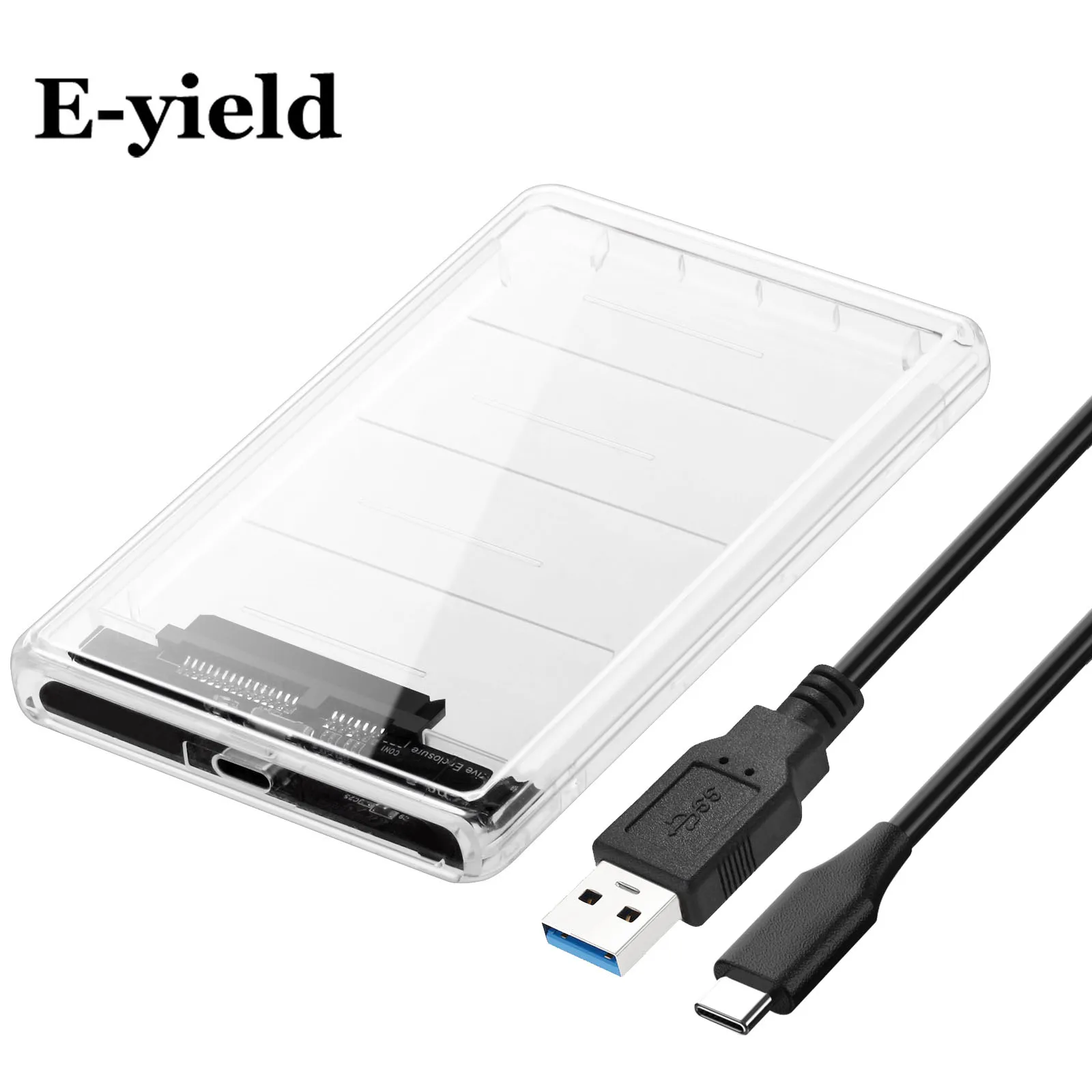 

Transparent 2.5" USB 3.0 Type C SATA Hdd Box HDD Hard Disk Drive External HDD Enclosure Case Tool Free 5 Gbps Support 2TB UASP