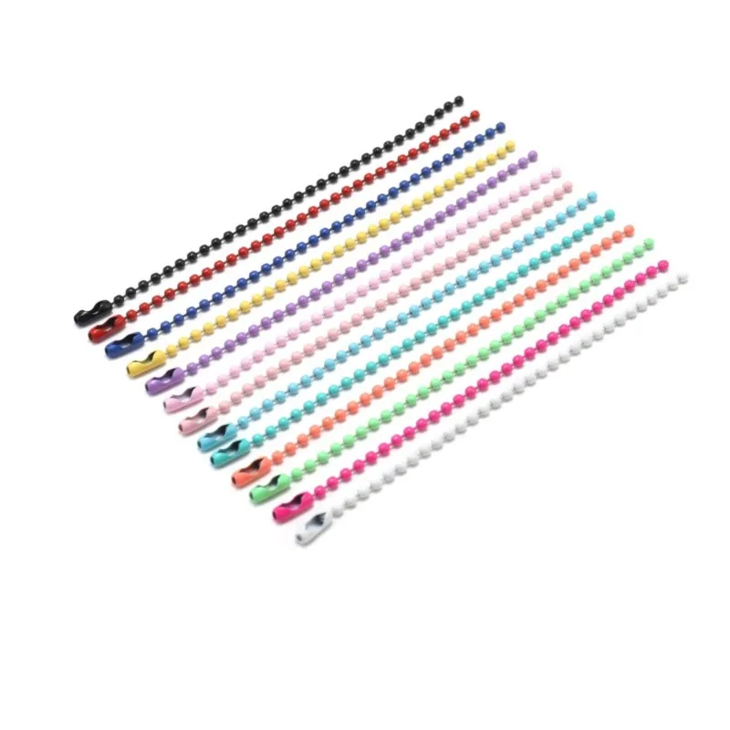 

20pcs Colorful Ball Bead Chains Fits Key Chain/Dolls/Label Hand Tag Connector For DIY Bracelet Jewelry Making Accessorise 11.5CM