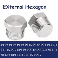1pc 304 stainless steel external hexagonal plug oil plug external square plug ptnpt 182