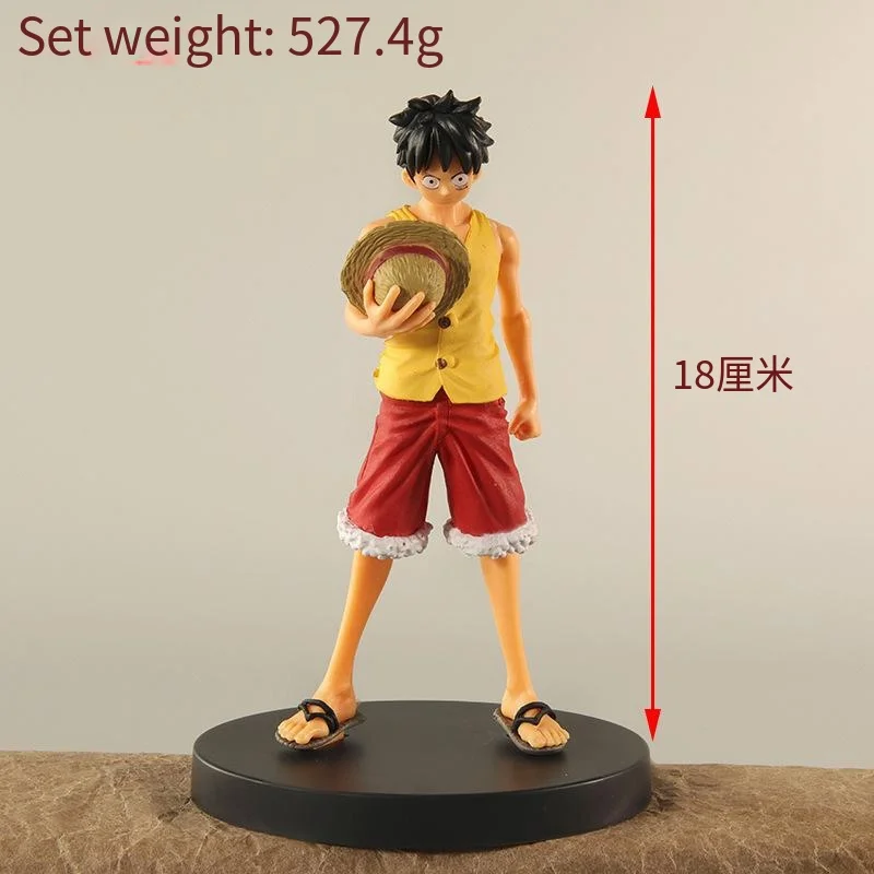 5Pcs/Set 18CM Anime One Piece Kimono Straw Hat Monkey D Luffy PVC Action Figure Cartoon Collection Model Doll Toys Kids Gifts images - 6